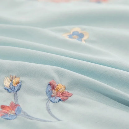 Aqua Blossom Bedding Set